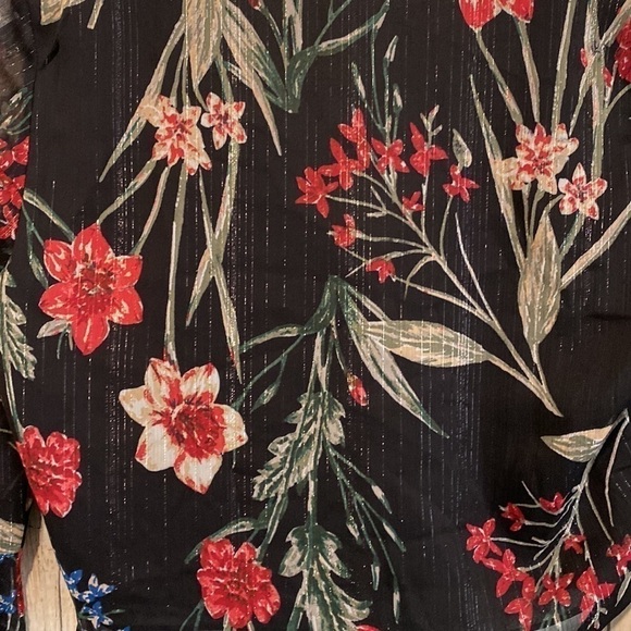 Olivaceous Womens Floral lace up front blouse with flare sleeves | Medium - Picture 10 of 10